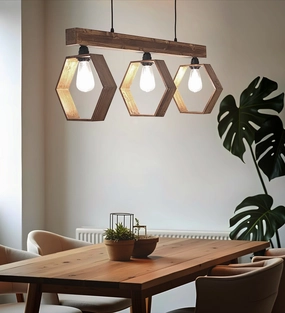Hexagram Brown 3 Series Hanging Lamp (BULB NOT INCLUDED) decorative ceiling fixture