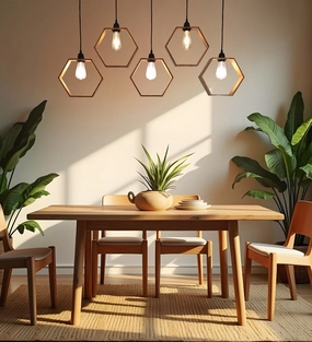 Hexagram Brown 5 Series Hanging Lamp (BULB NOT INCLUDED) decorative ceiling fixture