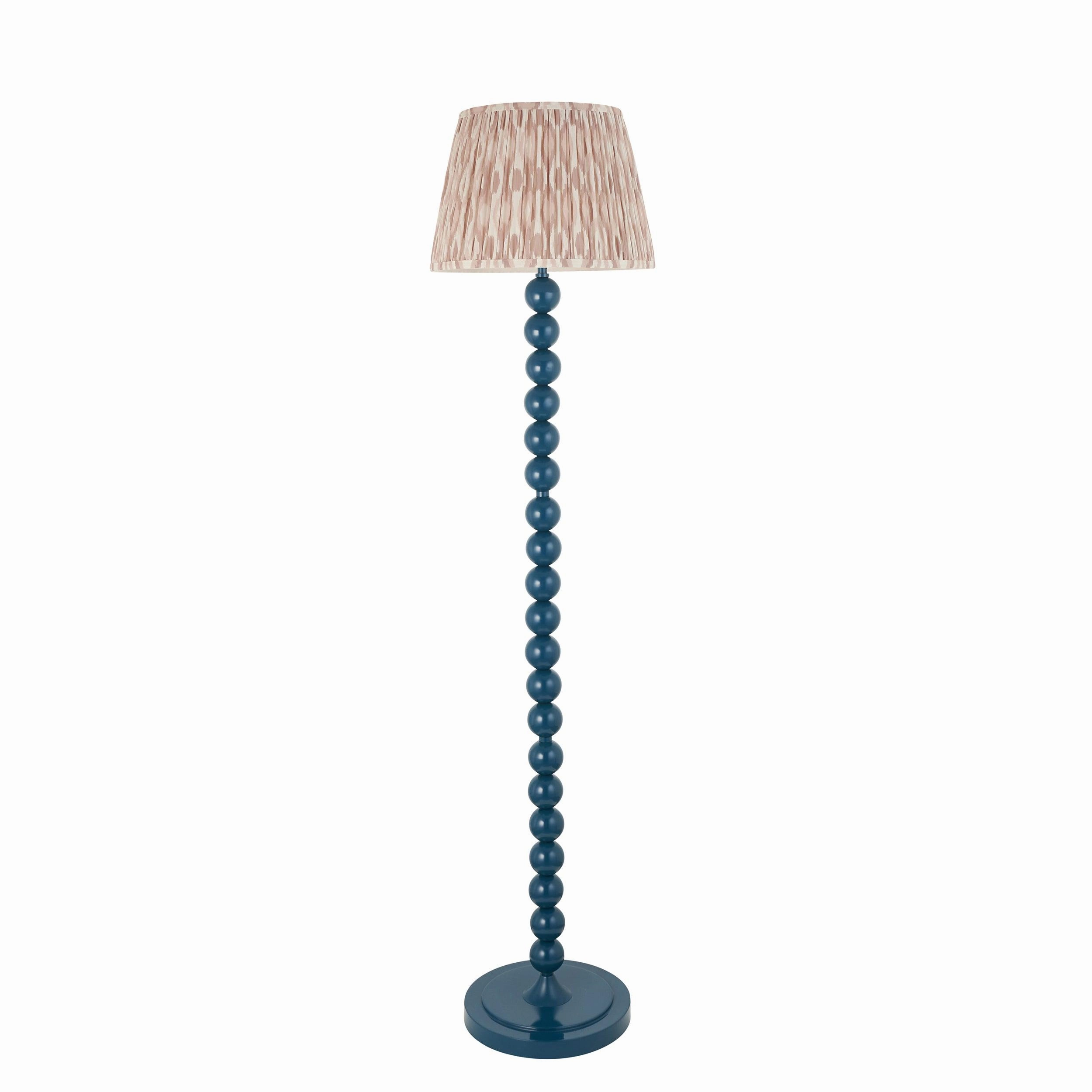 Higgledy Almond White Floor Lamp & Ikat 35cm Neutral Shade