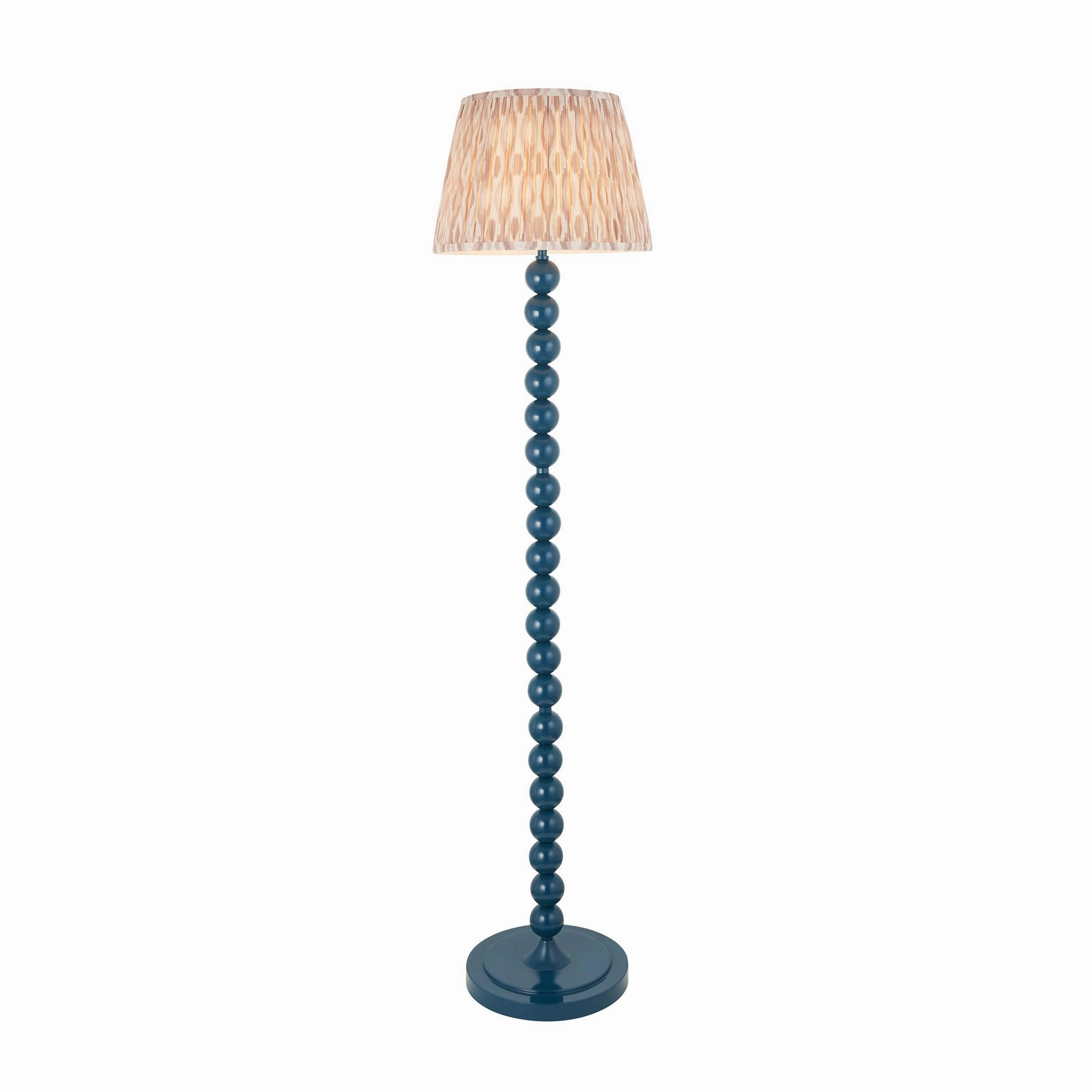 Higgledy Almond White Floor Lamp & Ikat 35cm Neutral Shade