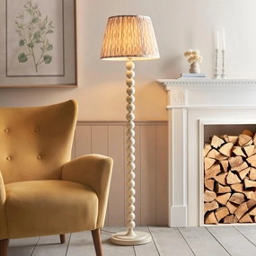 Higgledy Almond White Floor Lamp & Ikat 40cm Neutral Shade creative lampshade design