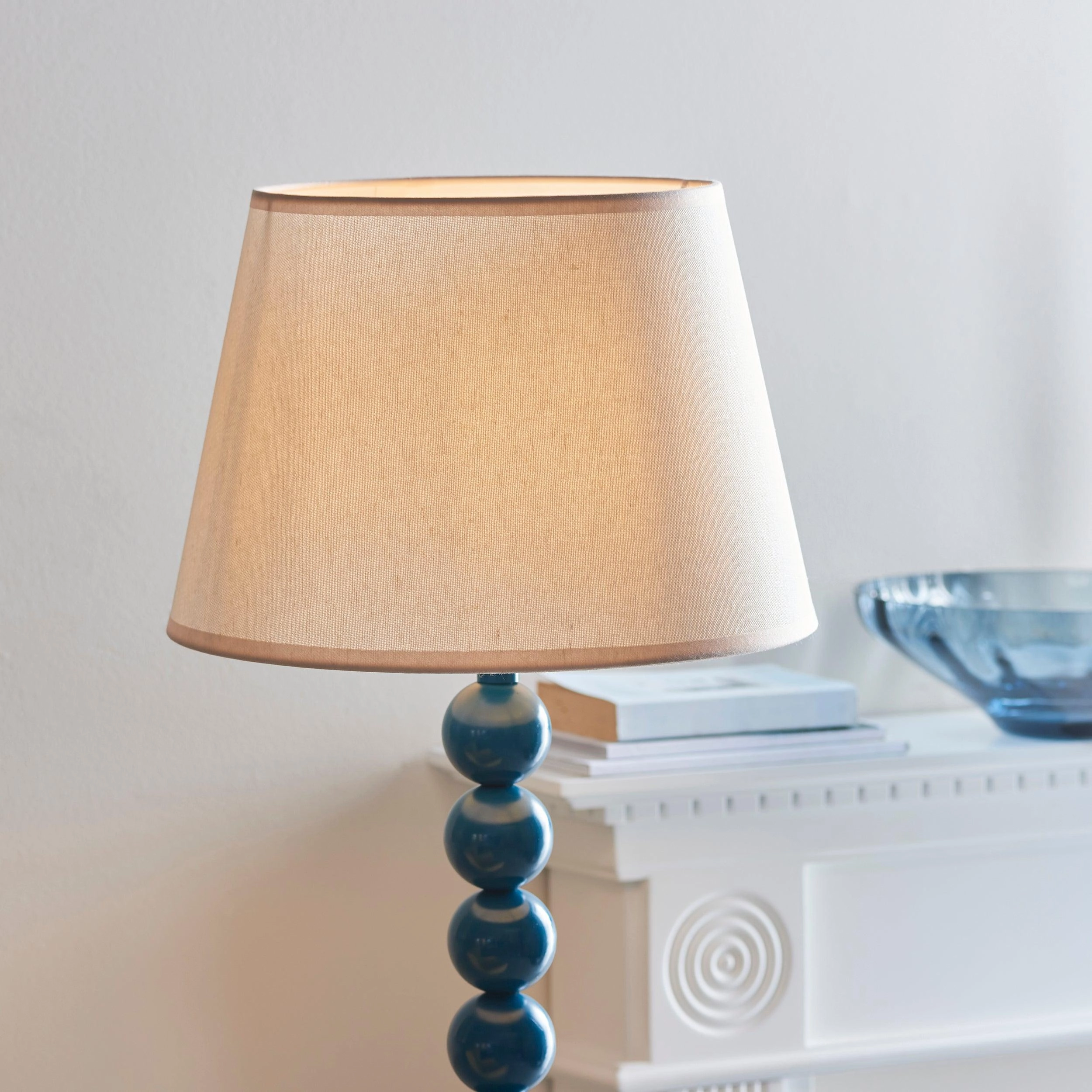 Higgledy Almond White Floor Lamp & Ivy 35cm Vintage White Shade