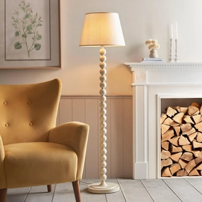 Higgledy Almond White Floor Lamp & Ivy 40cm Vintage White Shade creative lampshade design