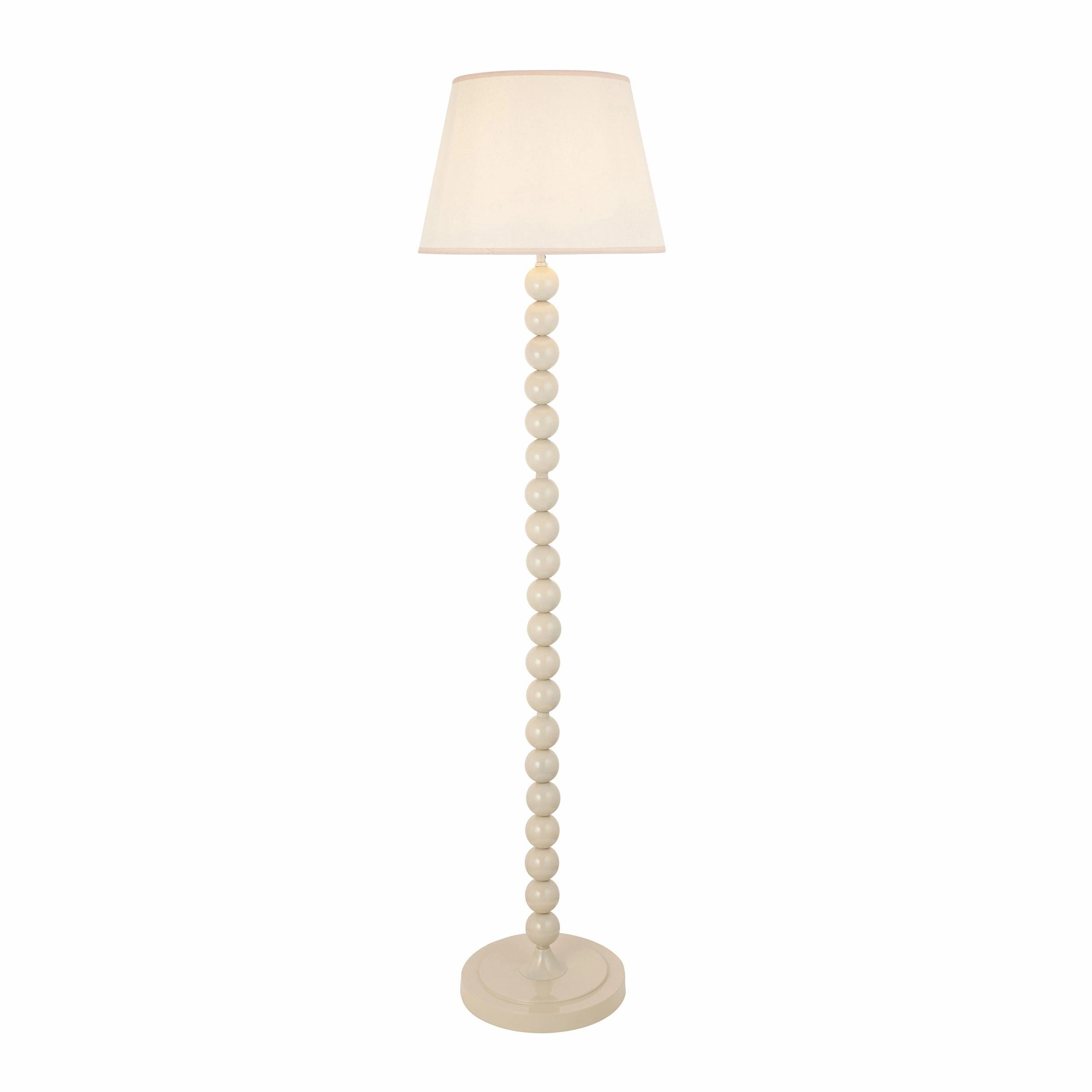 Higgledy Almond White Floor Lamp & Ivy 40cm Vintage White Shade