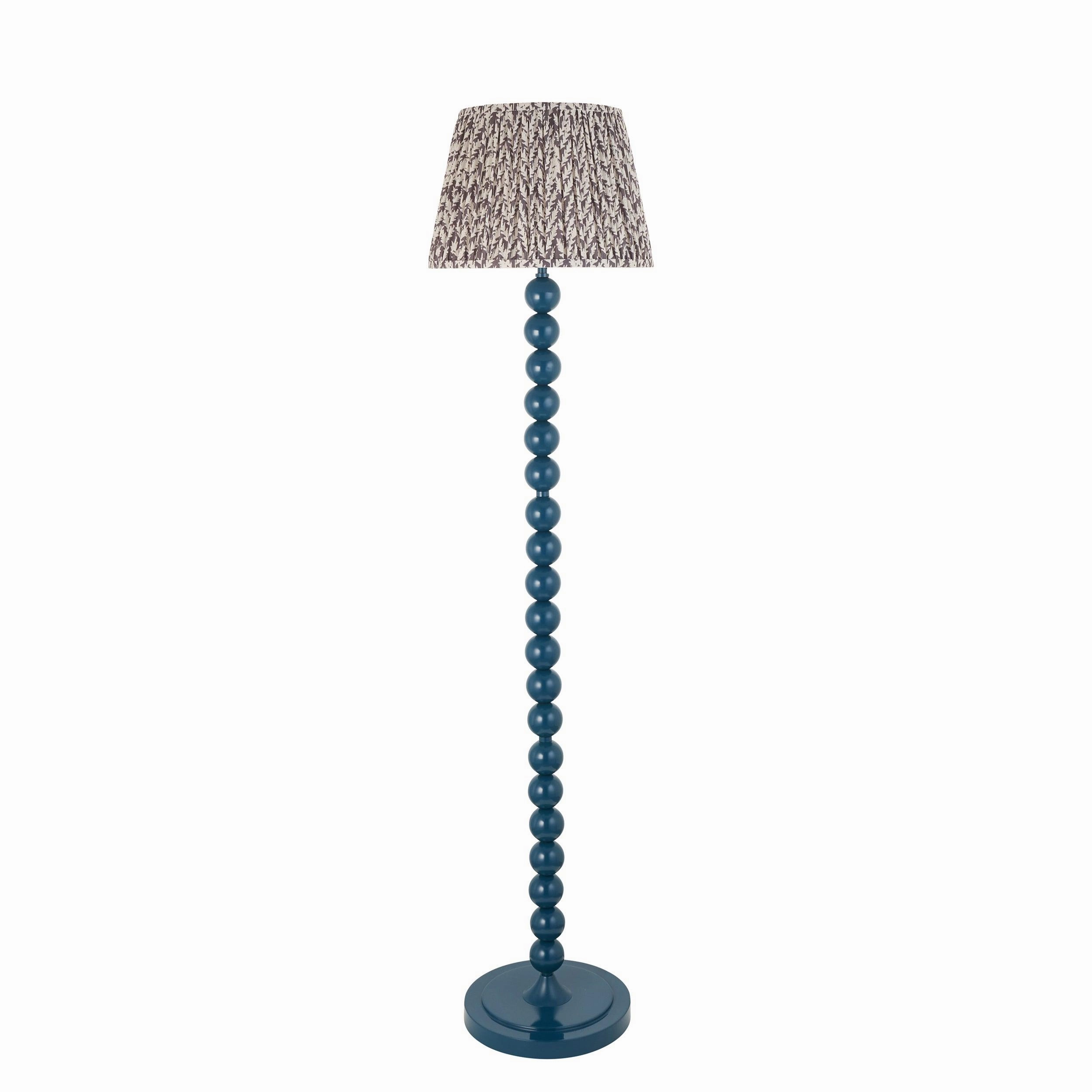 Higgledy Almond White Floor Lamp & Leaf 35cm Pearl Grey Shade