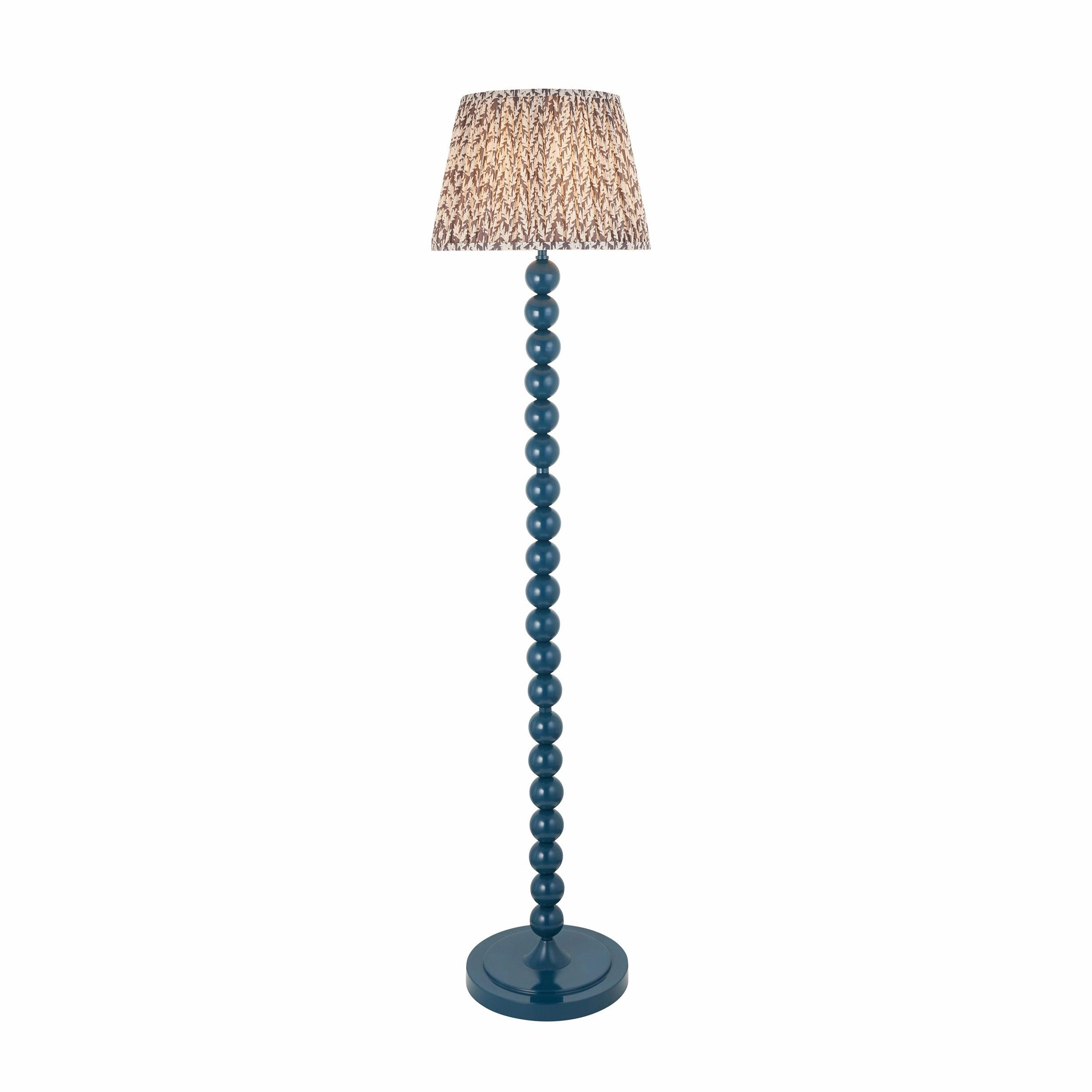 Higgledy Almond White Floor Lamp & Leaf 35cm Pearl Grey Shade