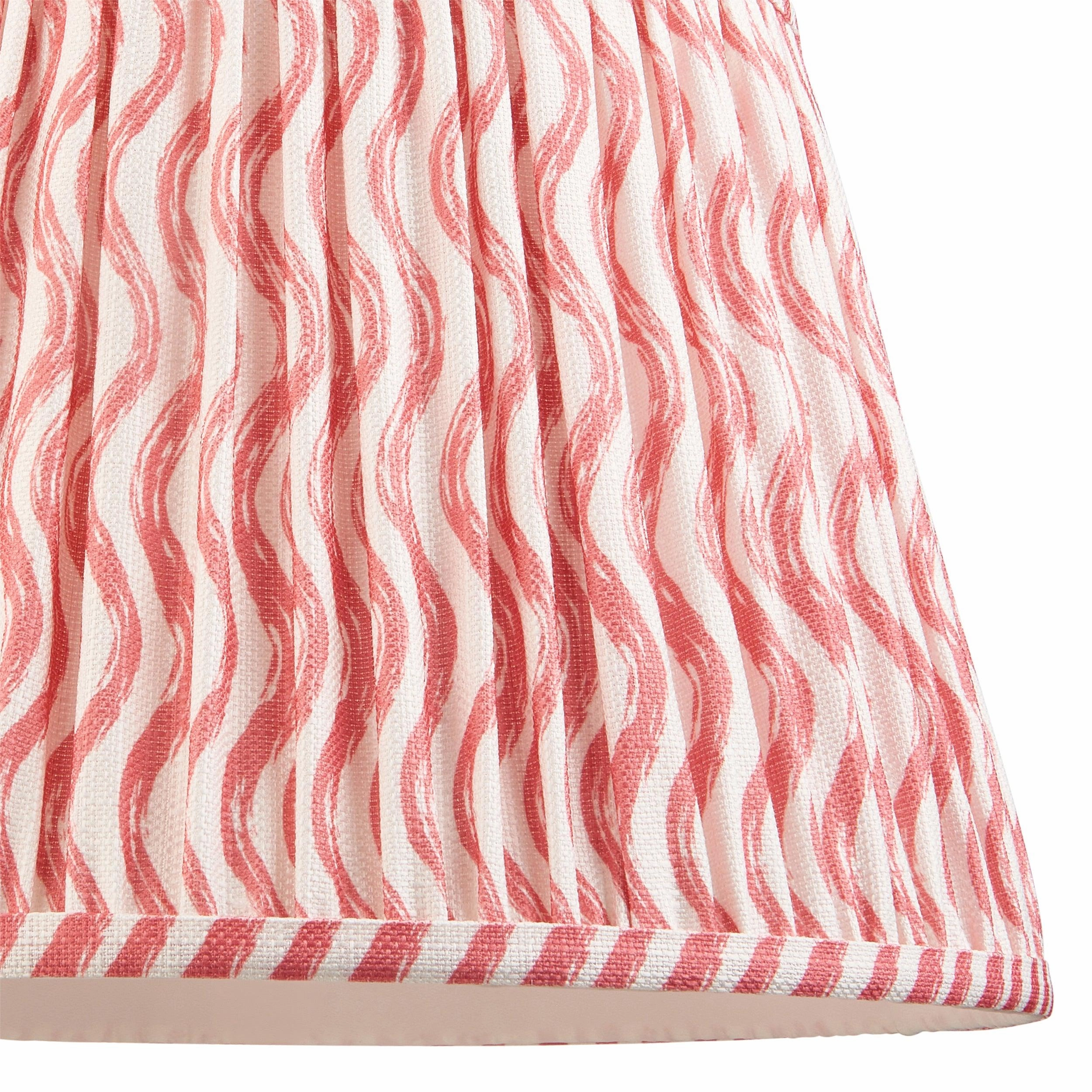 Higgledy Almond White Floor Lamp & Ripple 35cm Coral Pink Shade