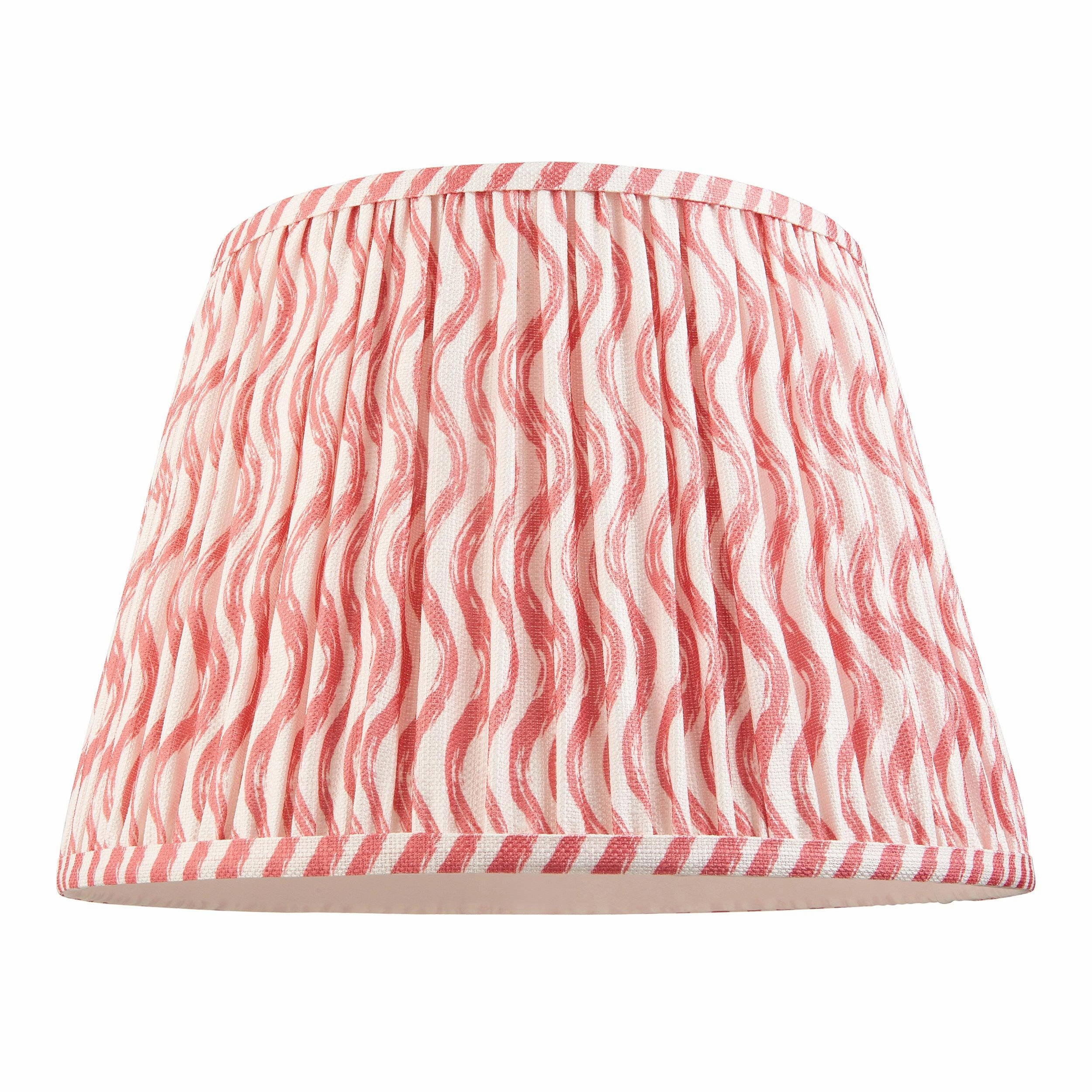 Higgledy Almond White Floor Lamp & Ripple 35cm Coral Pink Shade