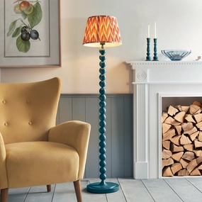 Higgledy Almond White Floor Lamp & Zigzag 35cm Apricot Orange Shade creative lampshade design