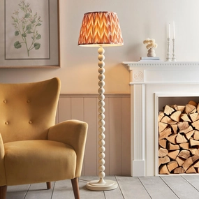 Higgledy Almond White Floor Lamp & Zigzag 40cm Apricot Orange Shade creative lampshade design