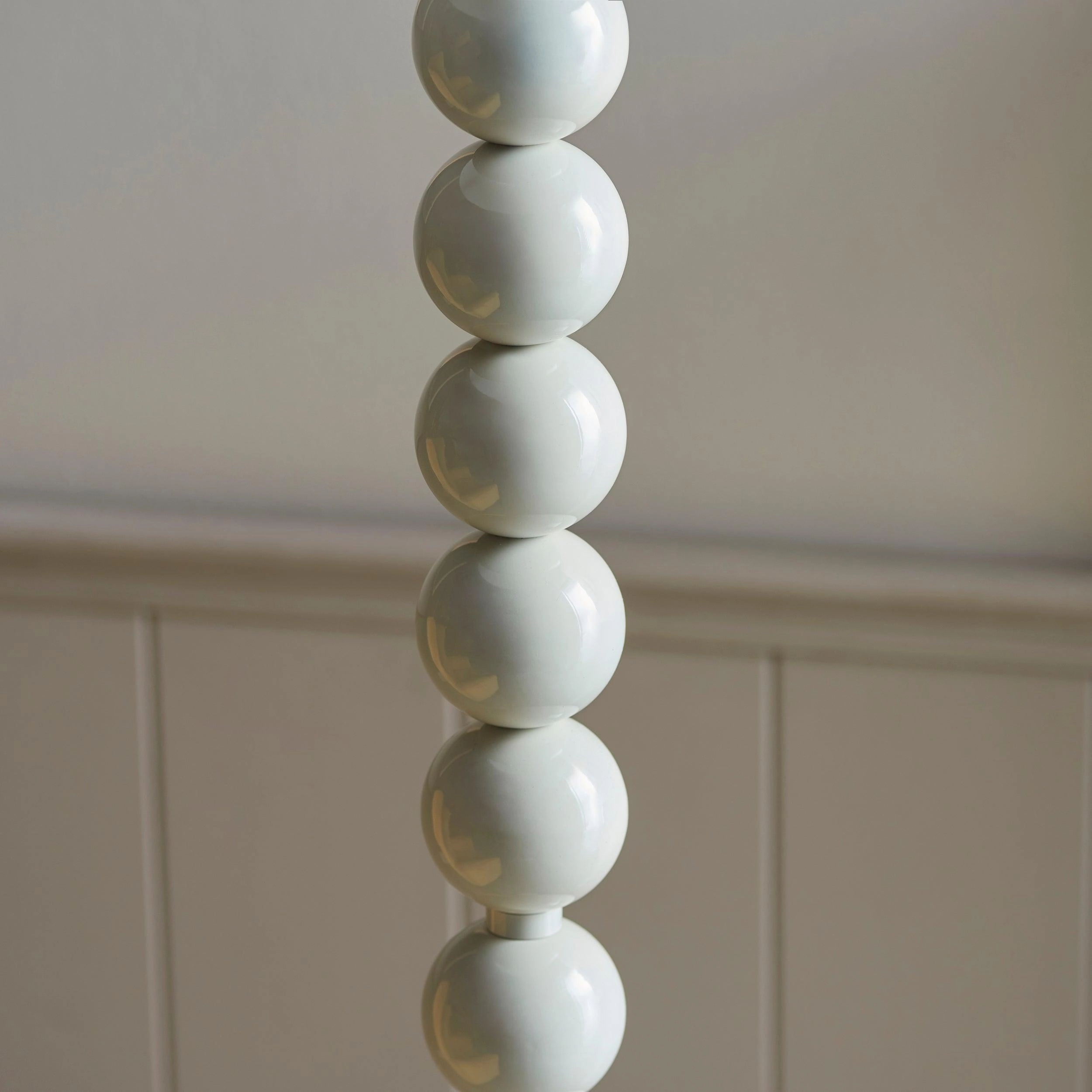 Higgledy Almond White Floor Lamp & Zigzag 40cm Cotswold Green Shade