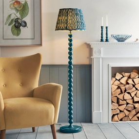 Higgledy Blue Floor Lamp & Ikat 40cm Marlin Blue Shade creative lampshade design