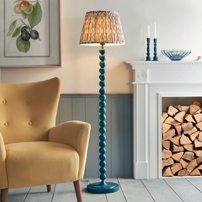 Higgledy Blue Floor Lamp & Ikat 40cm Pearl Grey Shade creative lampshade design