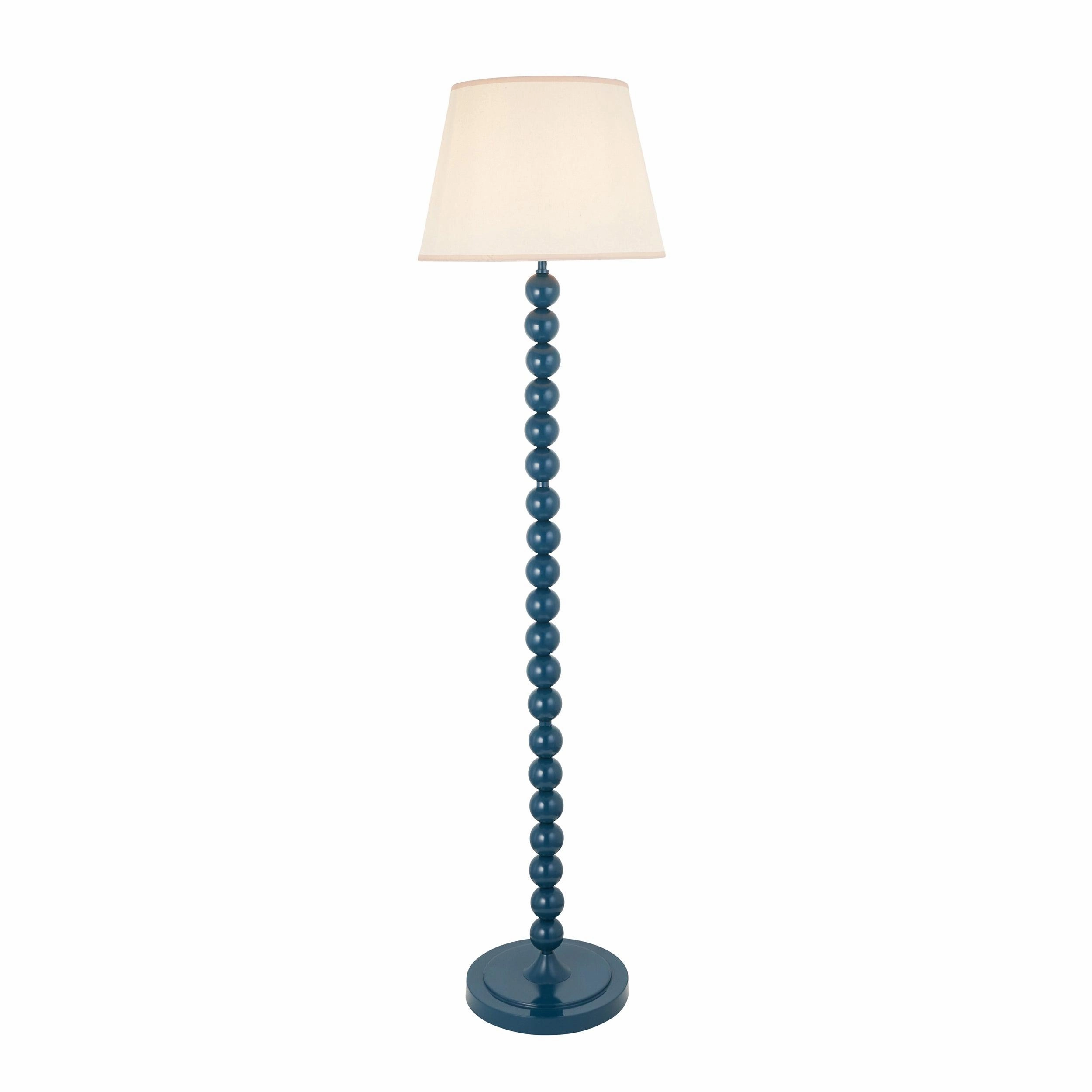 Higgledy Blue Floor Lamp & Ivy 40cm Vintage White Shade