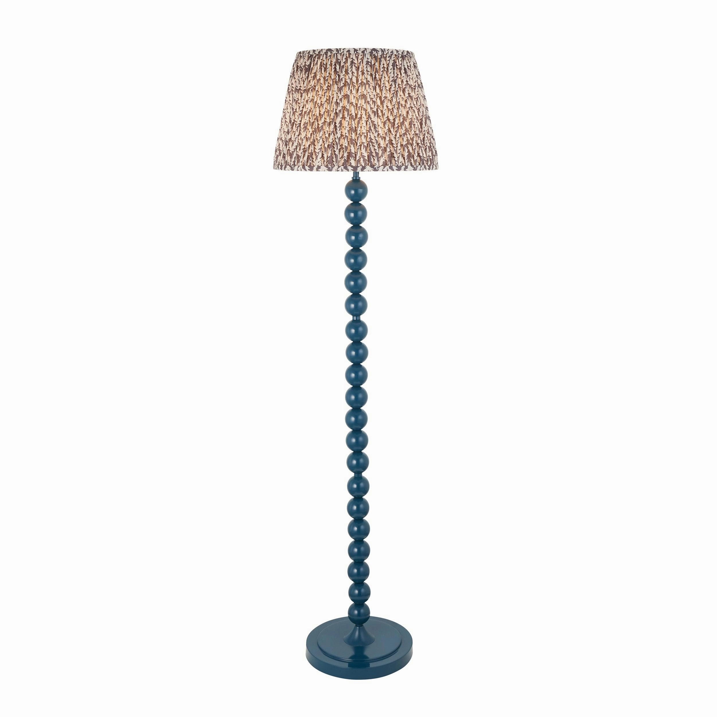 Higgledy Blue Floor Lamp & Leaf 40cm Pearl Grey Shade