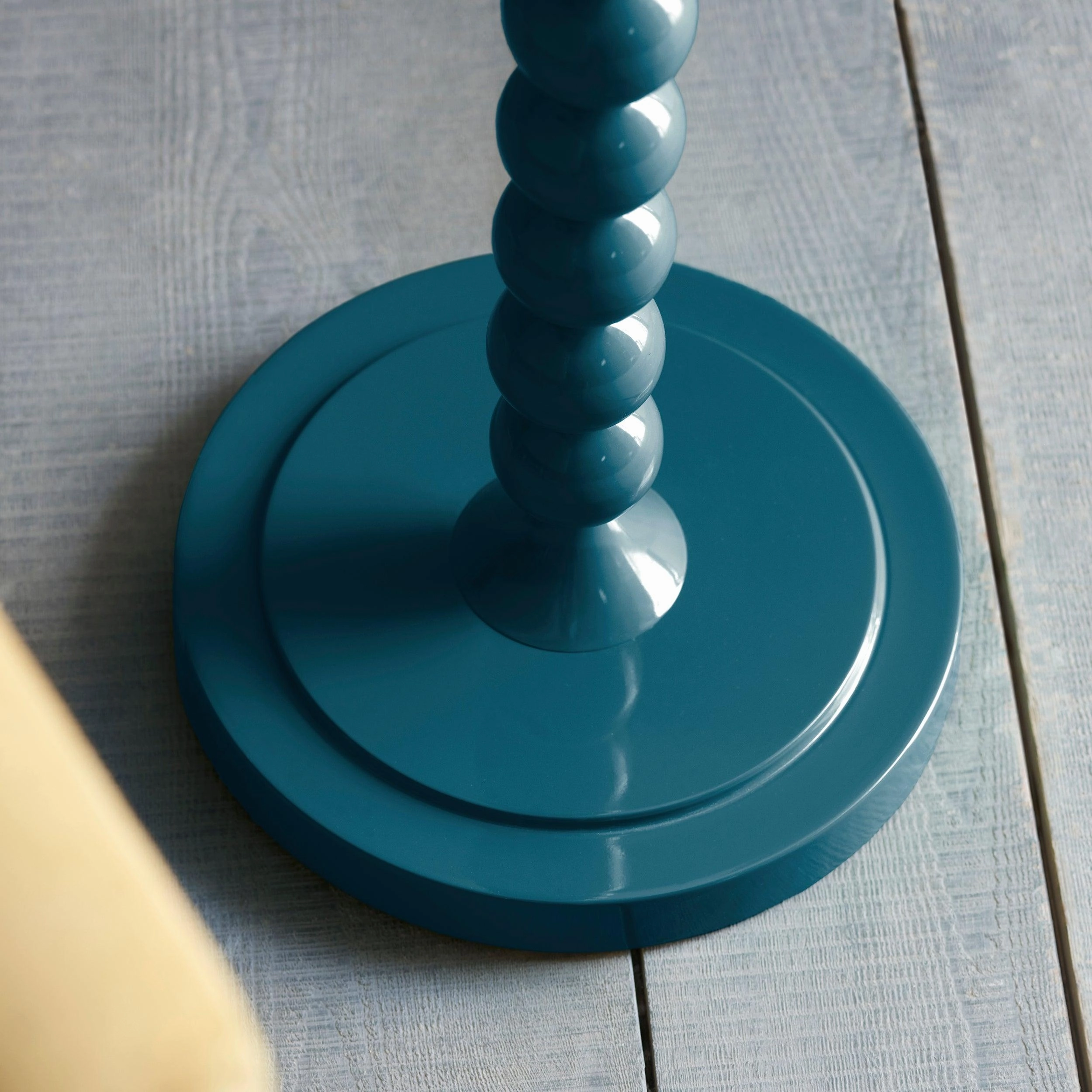 Higgledy Blue Floor Lamp & Leaf 40cm Pearl Grey Shade