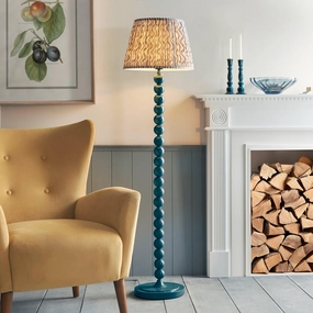 Higgledy Blue Floor Lamp & Ripple 40cm Pearl Grey Shade creative lampshade design