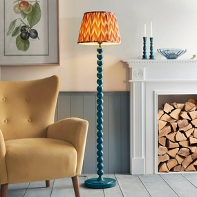 Higgledy Blue Floor Lamp & Zigzag 40cm Apricot Orange Shade creative lampshade design