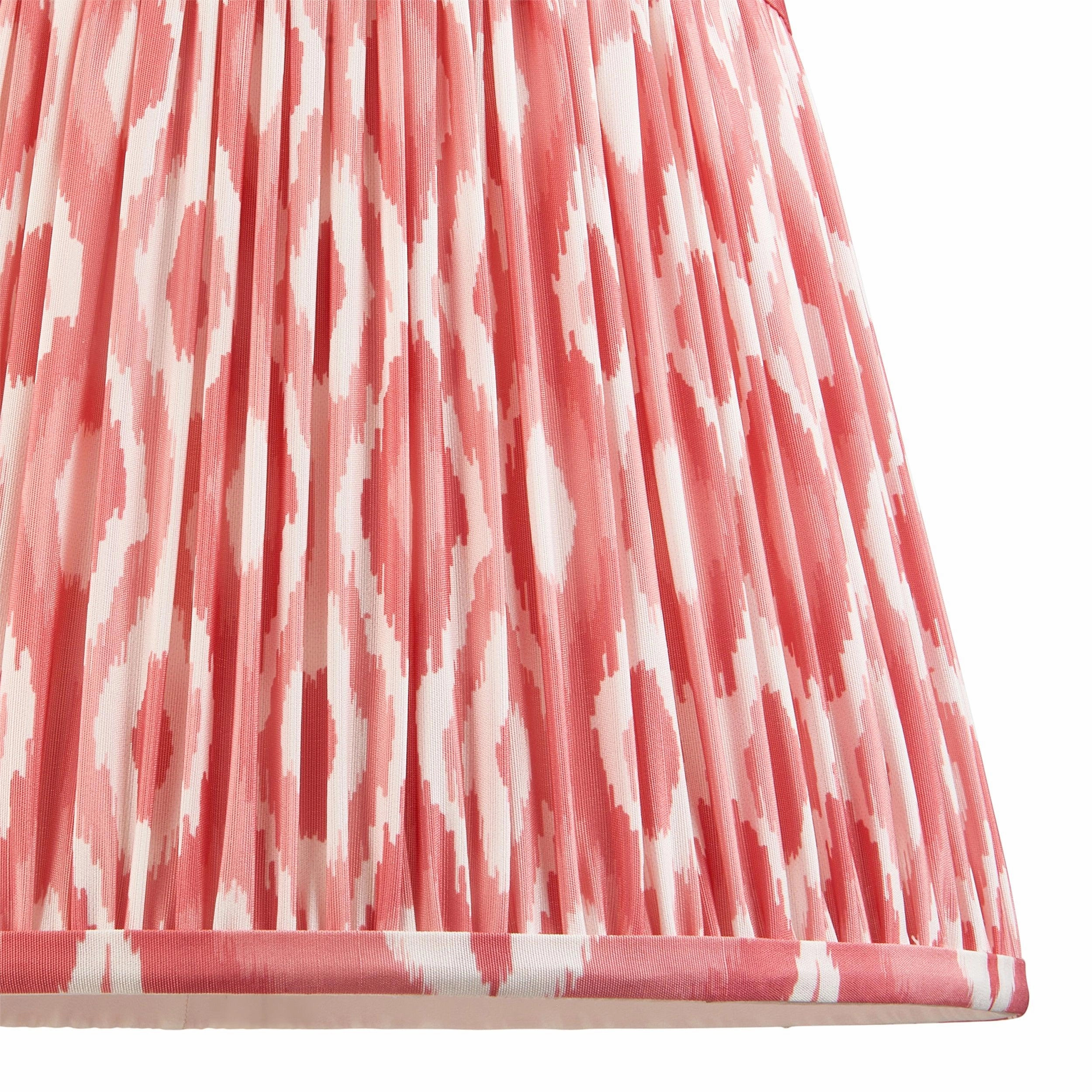 Higgledy Green Floor Lamp & Ikat 35cm Coral Pink Shade