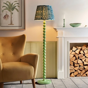 Higgledy Green Floor Lamp & Ikat 40cm Marlin Blue Shade creative lampshade design