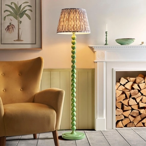 Higgledy Green Floor Lamp & Ikat 40cm Pearl Grey Shade creative lampshade design