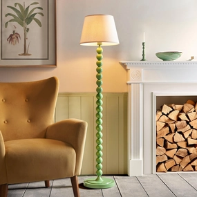 Higgledy Green Floor Lamp & Ivy 35cm Vintage White Shade creative lampshade design