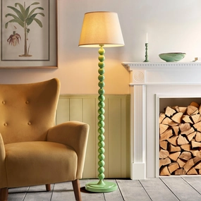 Higgledy Green Floor Lamp & Ivy 40cm Vintage White Shade creative lampshade design