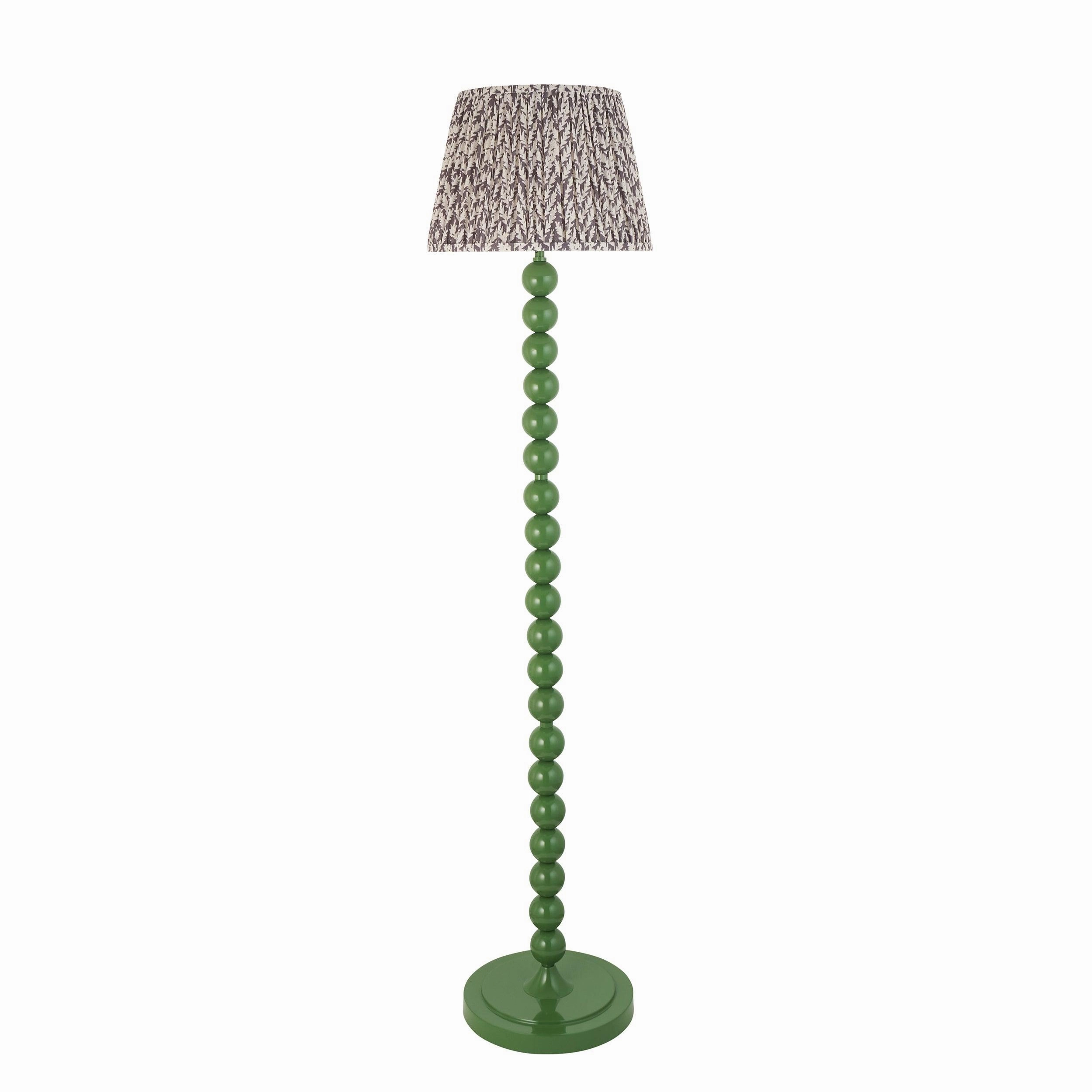Higgledy Green Floor Lamp & Leaf 35cm Pearl Grey Shade