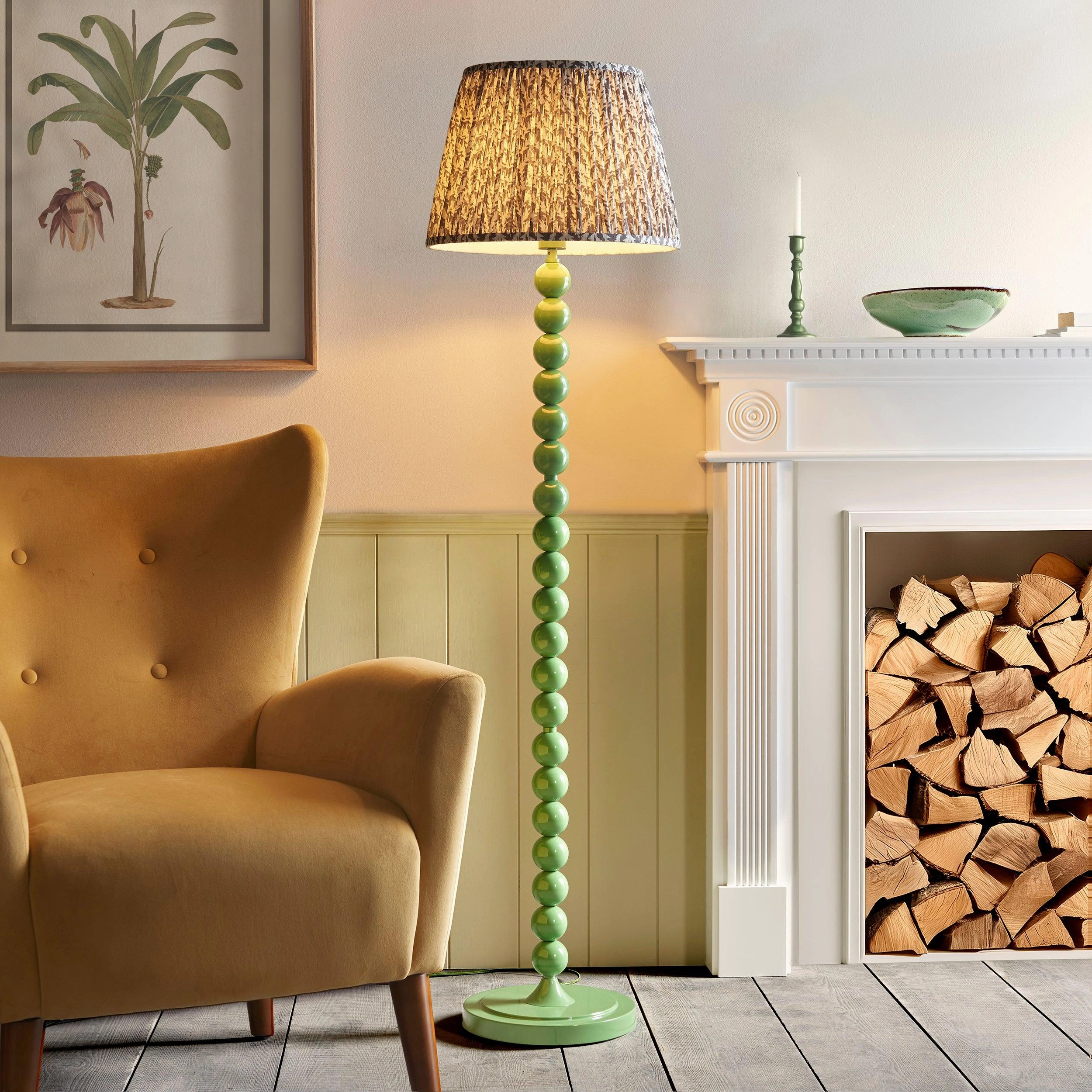Higgledy Green Floor Lamp & Leaf 40cm Pearl Grey Shade creative lampshade design