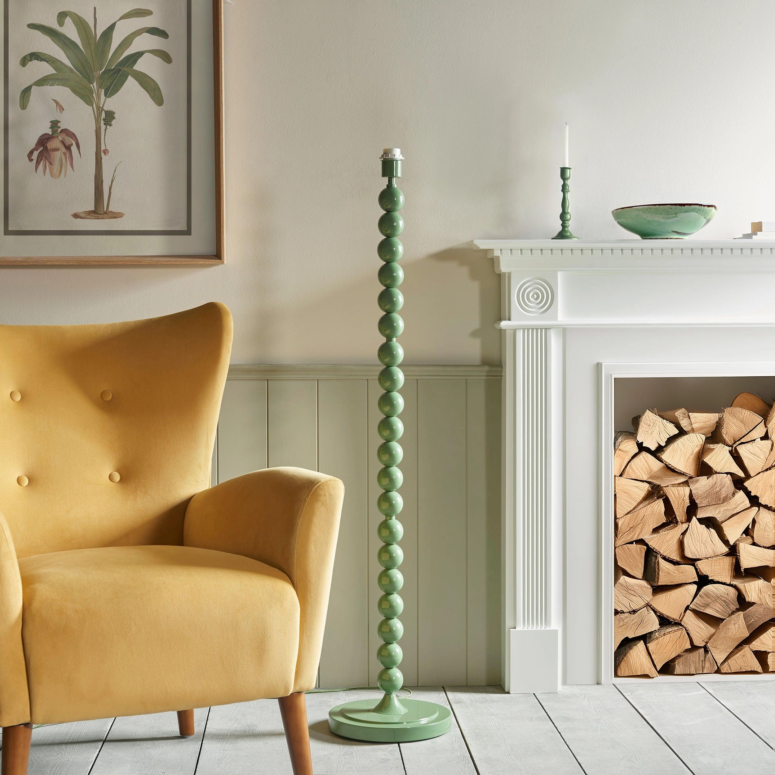 Higgledy Green Floor Lamp & Ripple 35cm Marlin Blue Shade