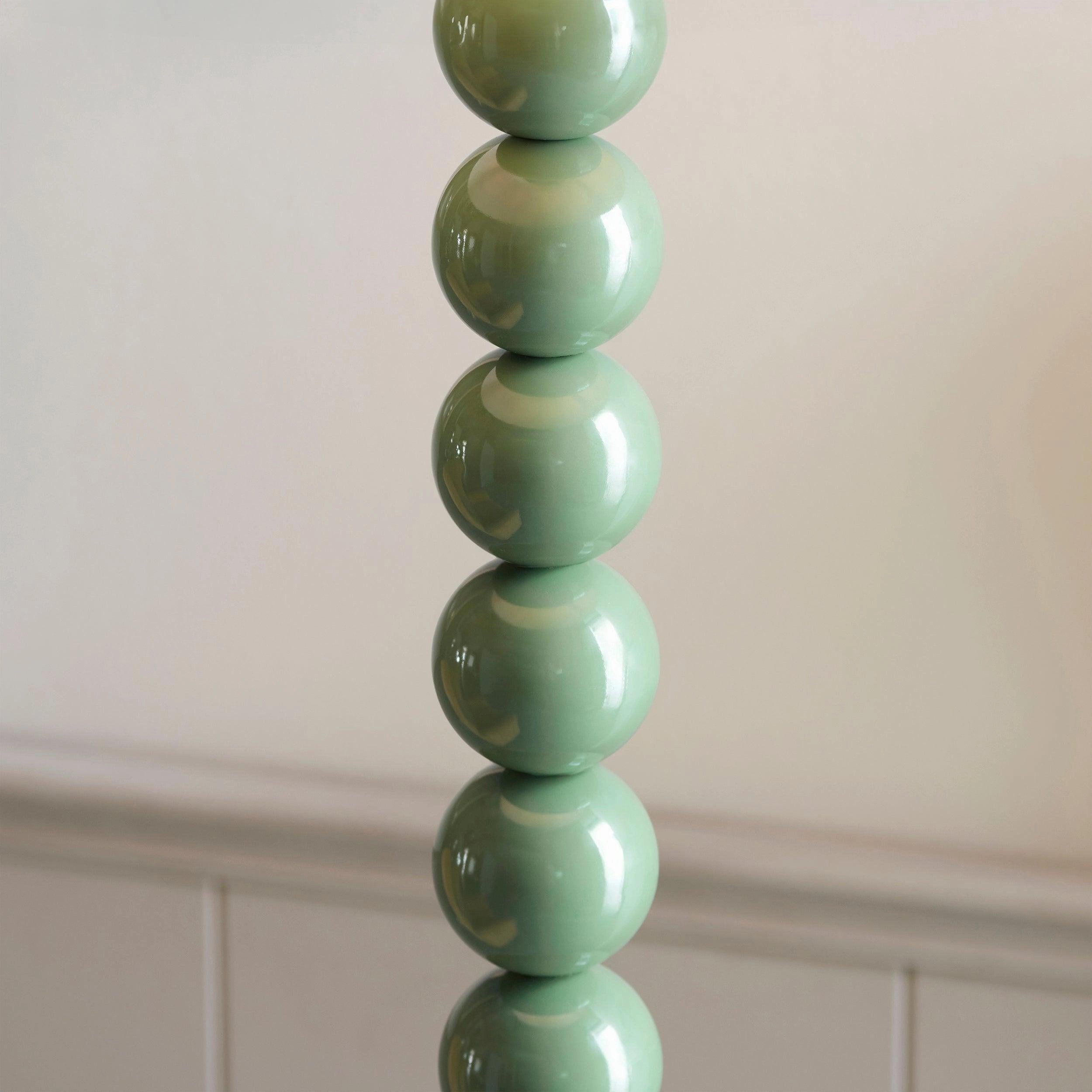 Higgledy Green Floor Lamp & Ripple 35cm Pearl Grey Shade