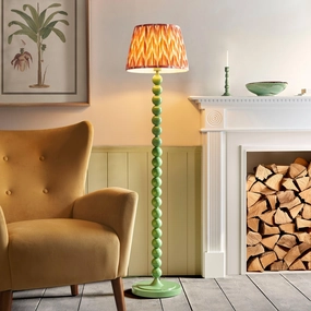 Higgledy Green Floor Lamp & Zigzag 35cm Apricot Orange Shade creative lampshade design