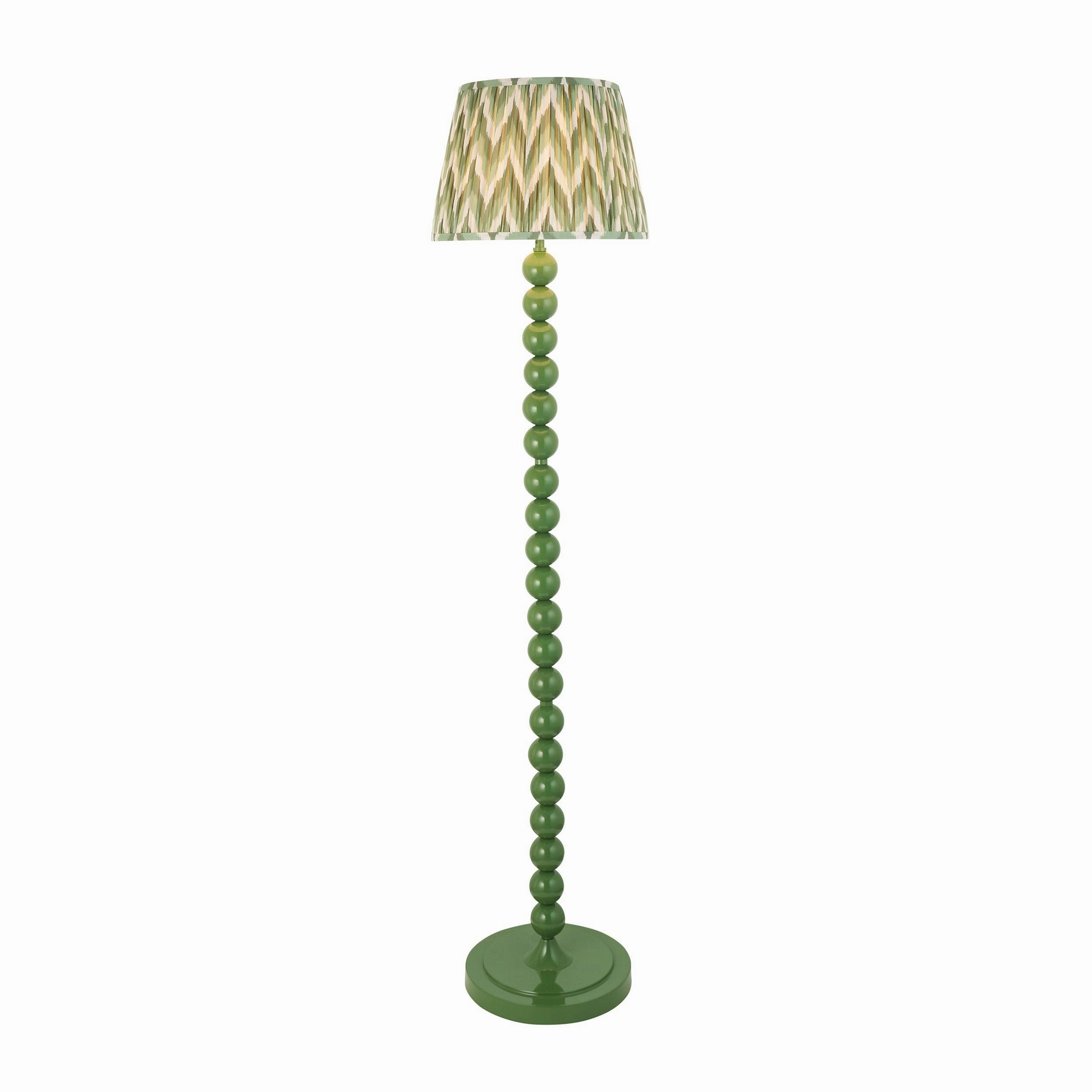 Higgledy Green Floor Lamp & Zigzag 35cm Cotswold Green Shade