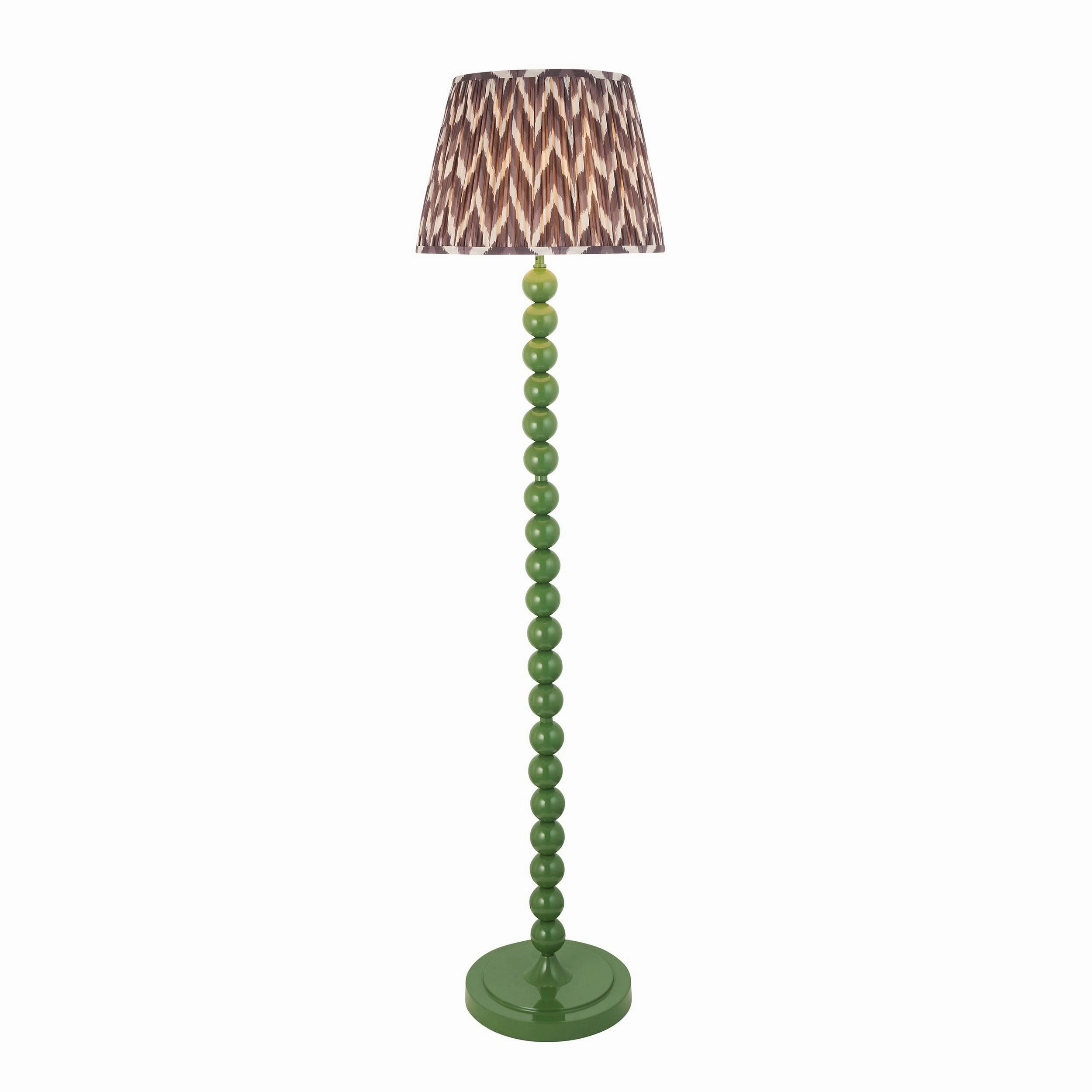Higgledy Green Floor Lamp & Zigzag 40cm Pearl Grey Shade
