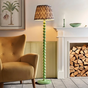 Higgledy Green Floor Lamp & Zigzag 40cm Pearl Grey Shade creative lampshade design