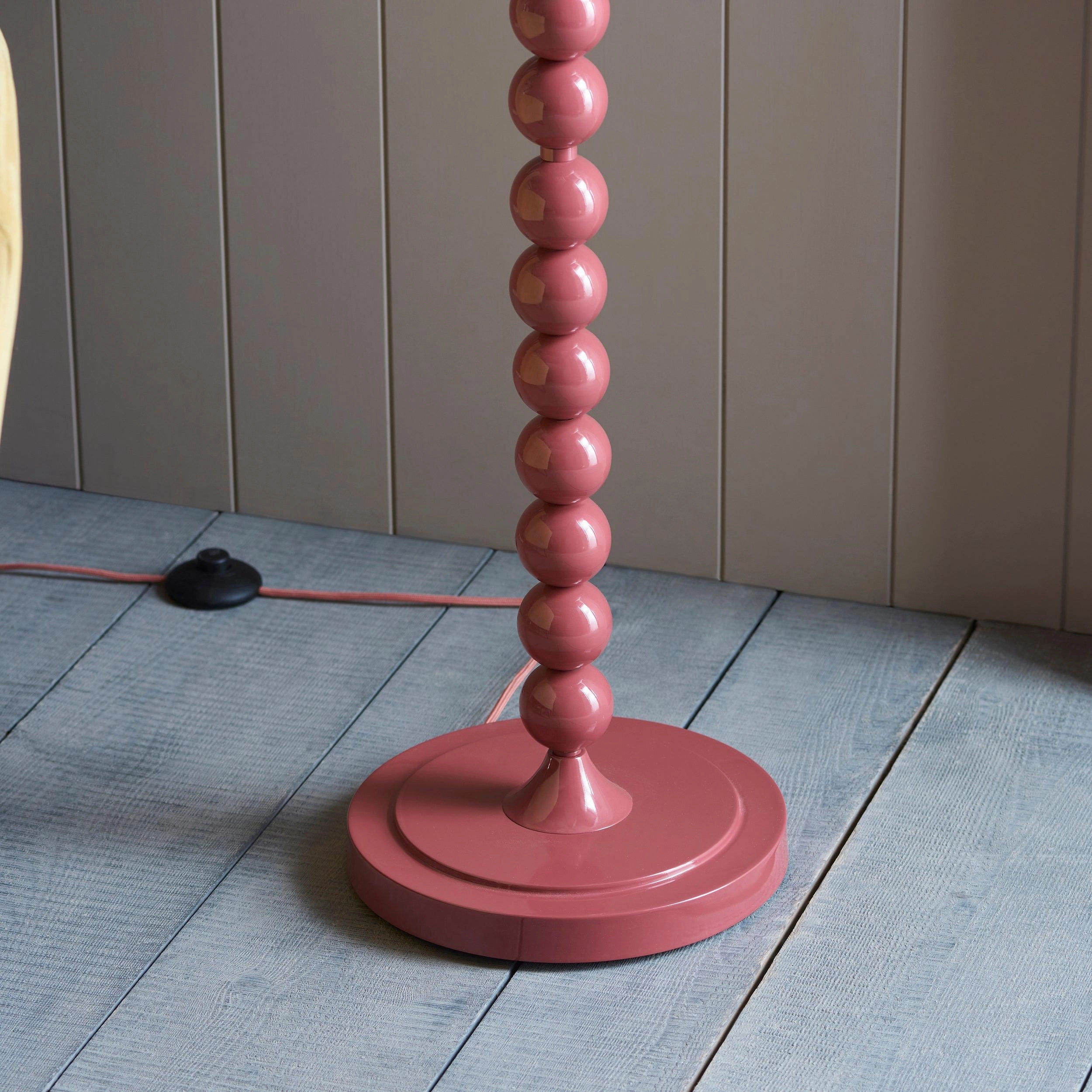 Higgledy Pink Floor Lamp & Ikat 35cm Neutral Shade