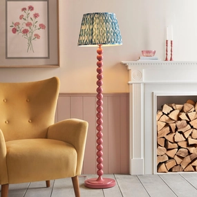 Higgledy Pink Floor Lamp & Ikat 40cm Marlin Blue Shade creative lampshade design