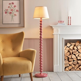 Higgledy Pink Floor Lamp & Ivy 35cm Vintage White Shade creative lampshade design