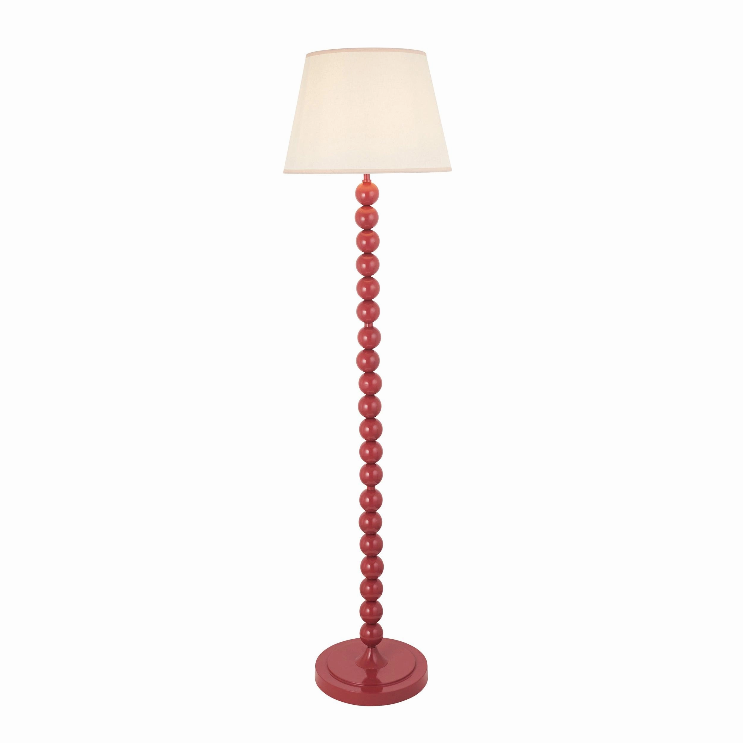 Higgledy Pink Floor Lamp & Ivy 40cm Vintage White Shade