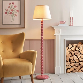 Higgledy Pink Floor Lamp & Ivy 40cm Vintage White Shade creative lampshade design