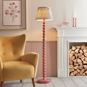 Higgledy Pink Floor Lamp & Leaf 35cm Pearl Grey Shade creative lampshade design
