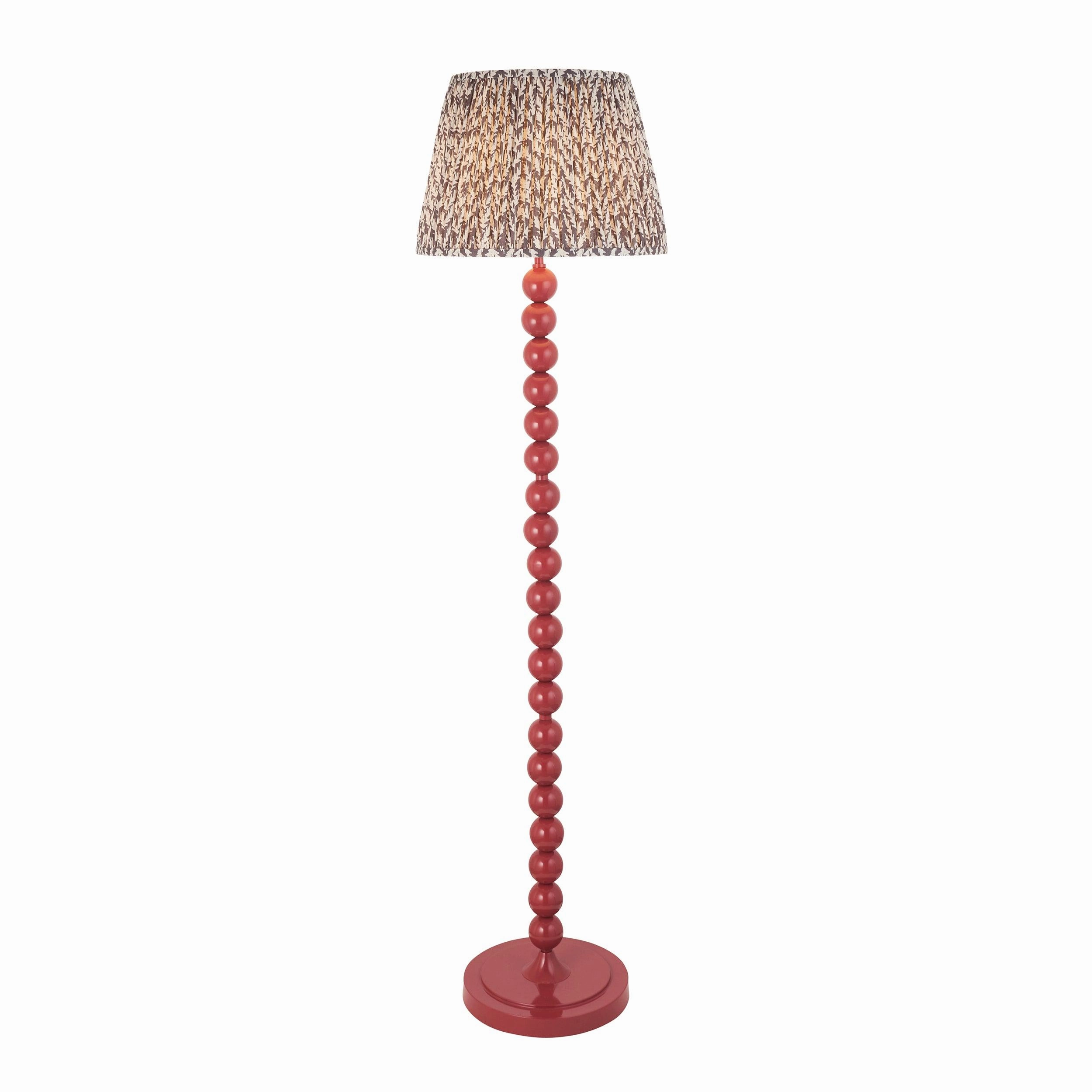 Higgledy Pink Floor Lamp & Leaf 40cm Pearl Grey Shade