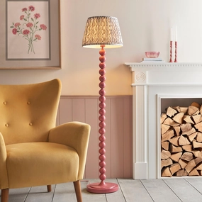 Higgledy Pink Floor Lamp & Ripple 35cm Pearl Grey Shade creative lampshade design