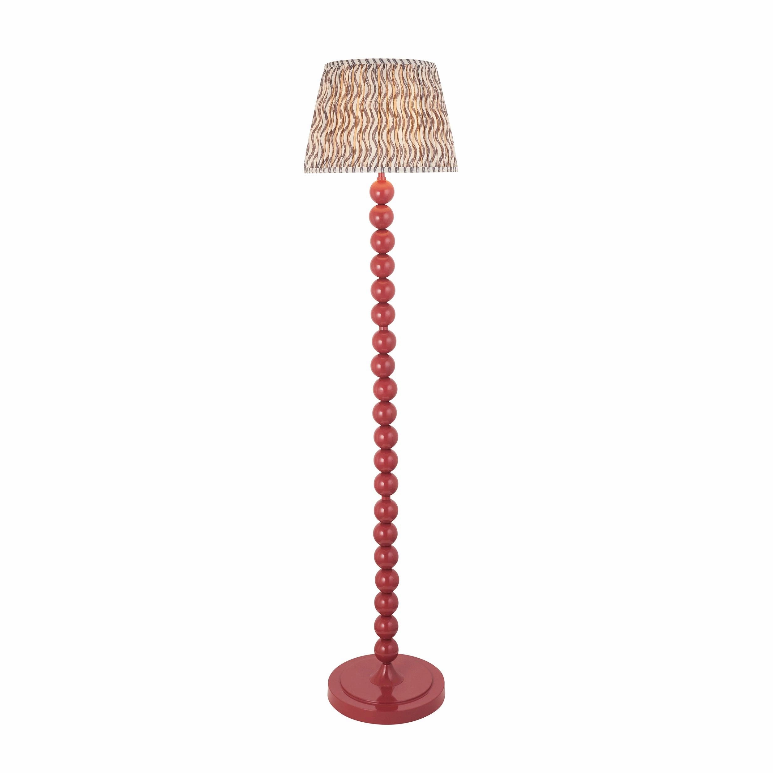 Higgledy Pink Floor Lamp & Ripple 35cm Pearl Grey Shade