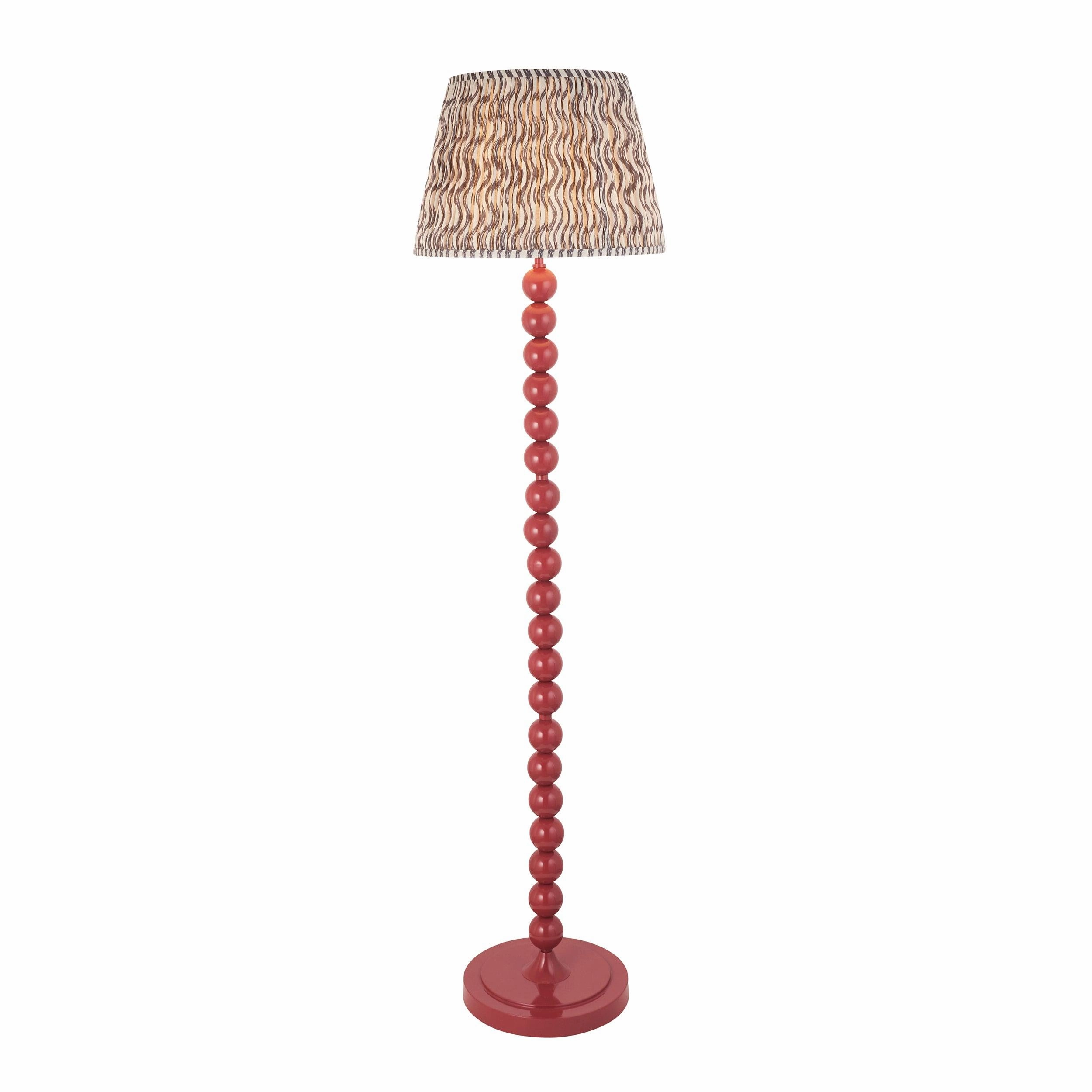 Higgledy Pink Floor Lamp & Ripple 40cm Pearl Grey Shade