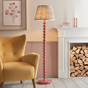 Higgledy Pink Floor Lamp & Ripple 40cm Pearl Grey Shade creative lampshade design