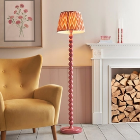 Higgledy Pink Floor Lamp & Zigzag 35cm Apricot Orange Shade creative lampshade design