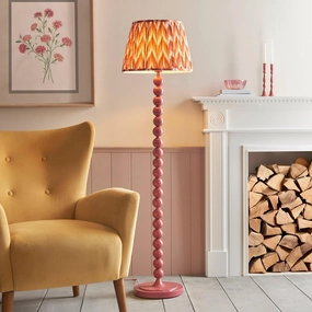 Higgledy Pink Floor Lamp & Zigzag 40cm Apricot Orange Shade creative lampshade design