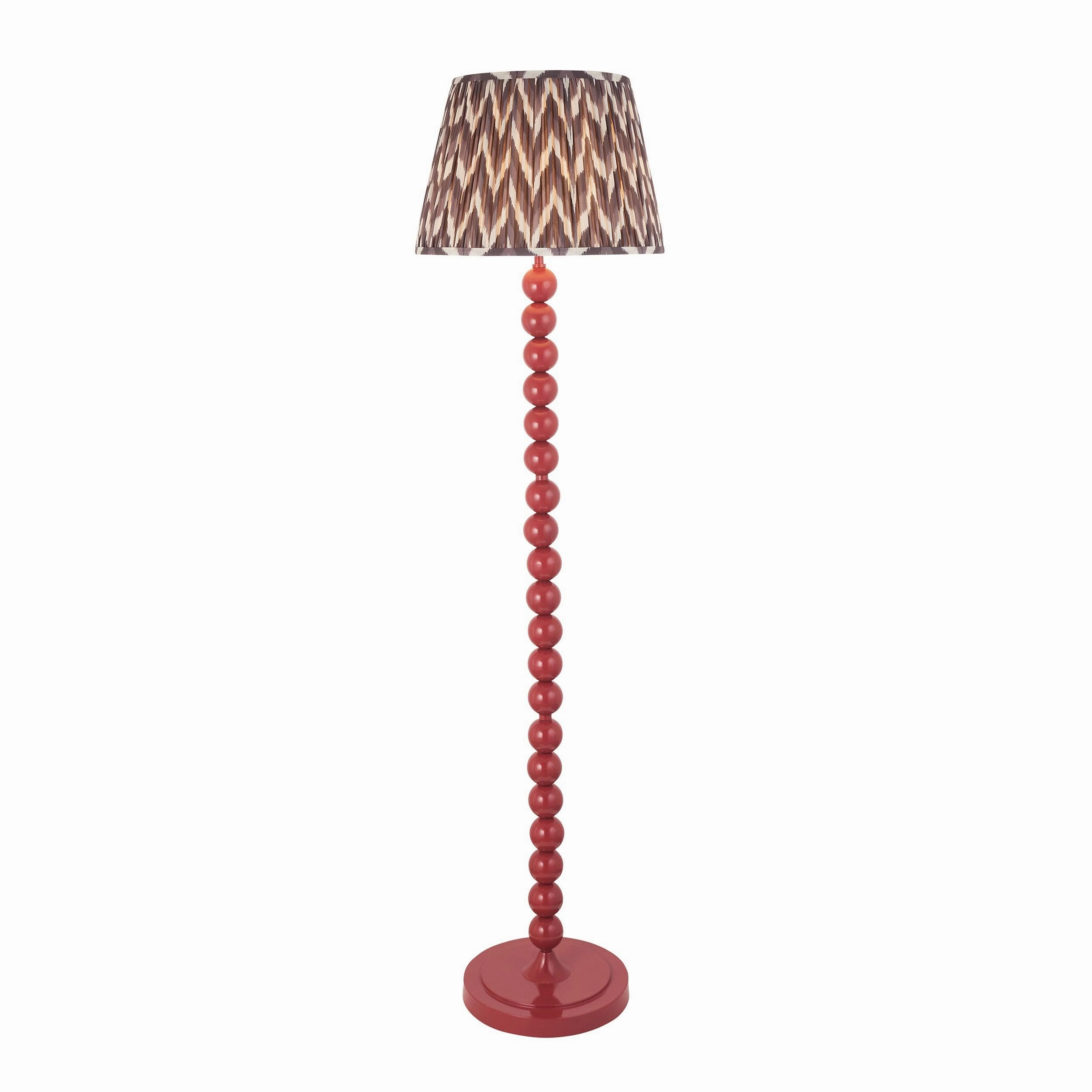 Higgledy Pink Floor Lamp & Zigzag 40cm Pearl Grey Shade