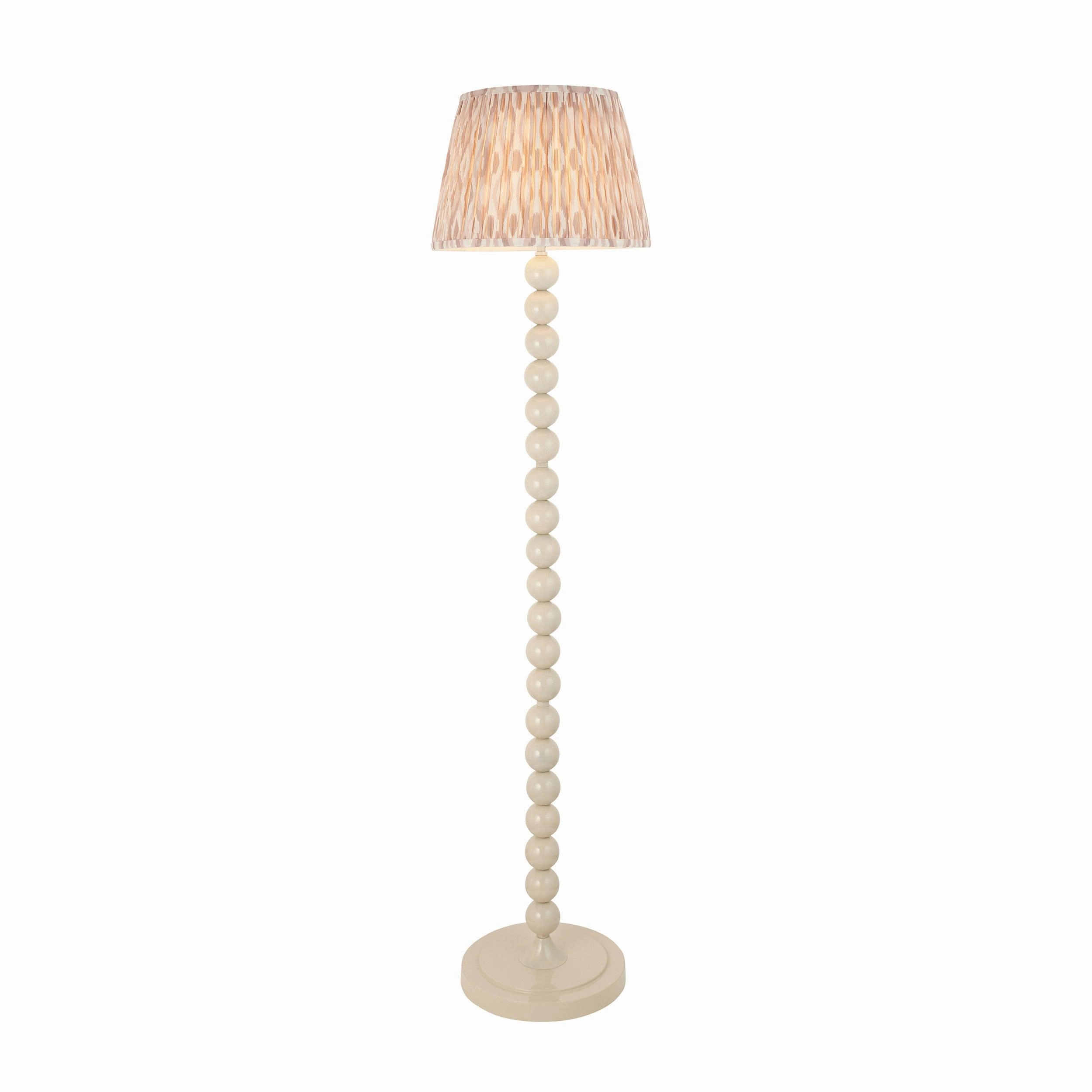 Higgledy White Floor Lamp & Ikat 35cm Neutral Shade